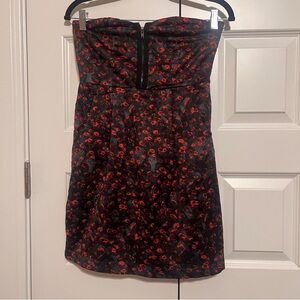 Silence + Noise Strapless Black and Red Dress